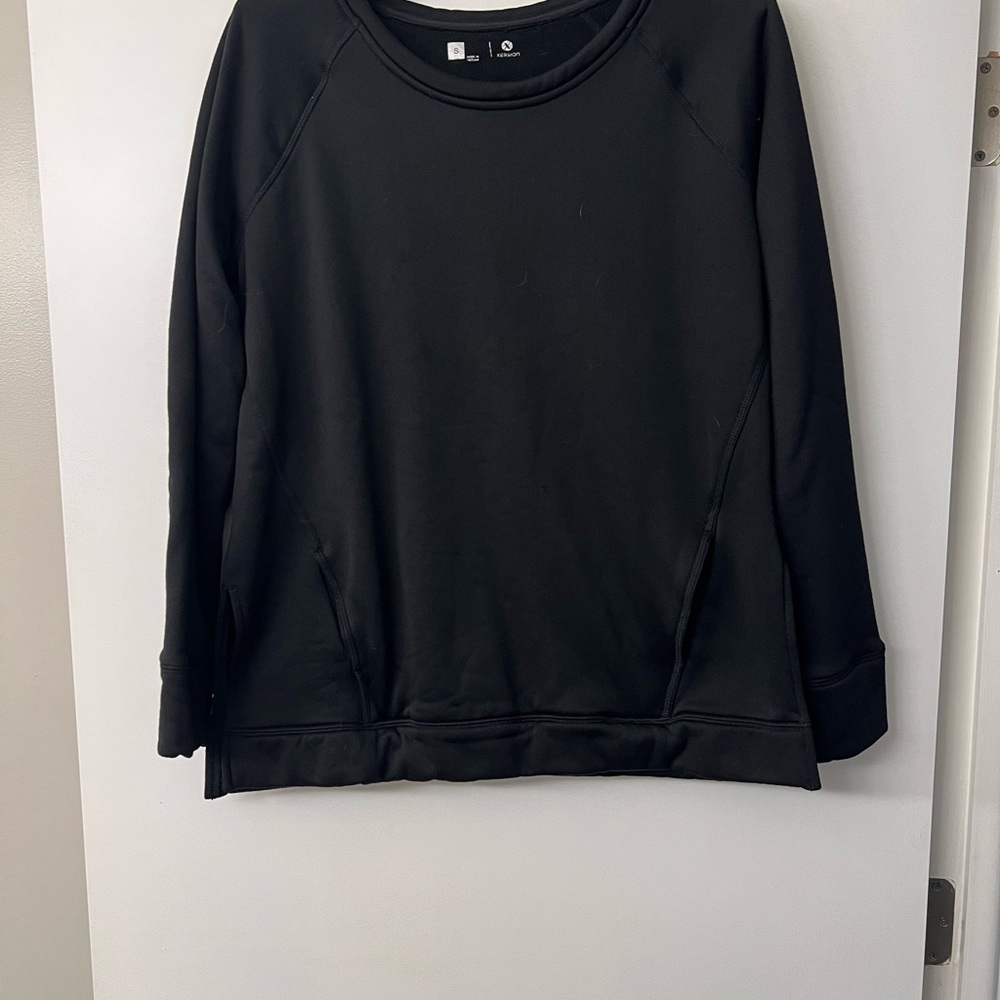 Black Athleisure Crewneck Sweatshirt